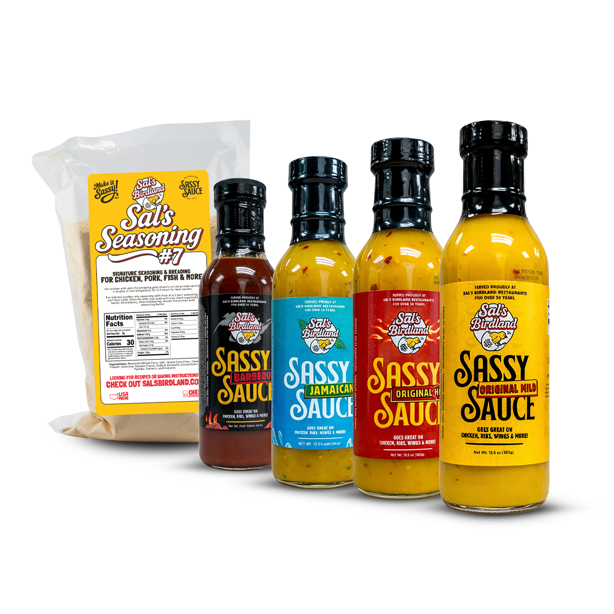 Sal's Sassy Sauce variety pack with Seasoning #7